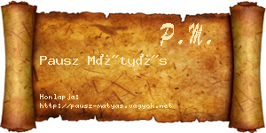 Pausz Mátyás névjegykártya