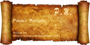 Pausz Mátyás névjegykártya